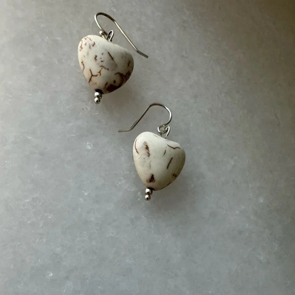NWOT Sundance Quiet Warmth Earrings, White Howlite, Sterling Silver